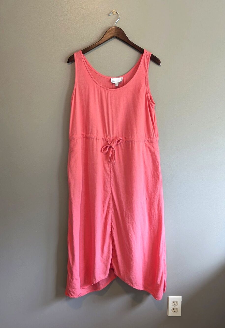 Nordstrom Rack Womens Small S Linen Blend Sleeveless Dress Coral Pink Casual